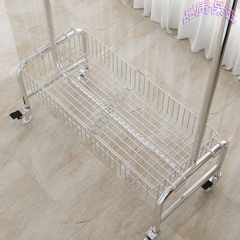 落地动挂衣架移多功能纳收落地挂衣架子服装店卧室带篮置架物架加