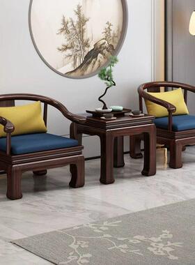 新椅中IXJ式乌木实木圈背皇宫椅单金人太师椅三件套会客主人靠茶