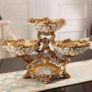 欧式水果盘套装多层Fhzhwrfq饰家用果干盘厅客茶几装创意家居装饰