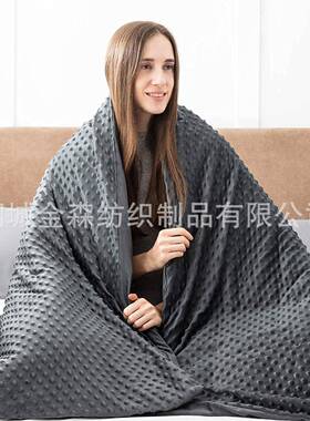 A水黑色M科技重力被面200G磨毛重力S晶绒绒压泡毯泡泡绒加权毯套
