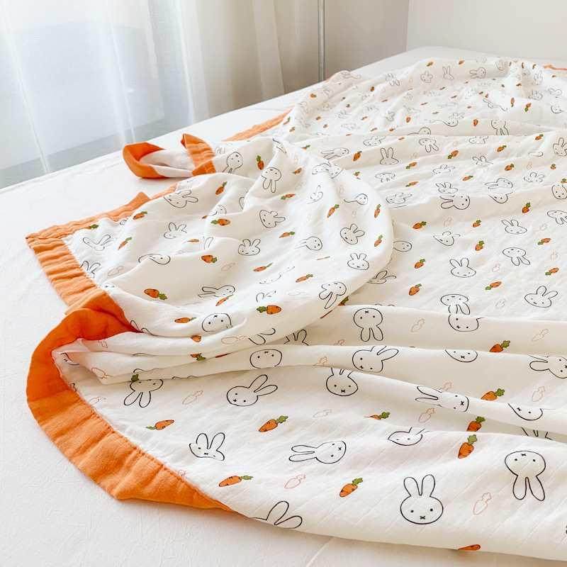纱儿童盖毯夏天多功F87ST9H6能竹纤维布小子幼儿午毯睡小被园子夏