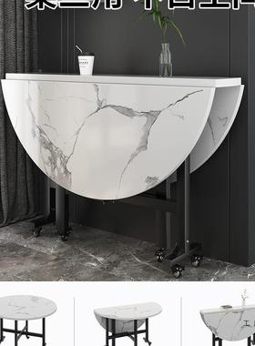 圆桌客厅家小用餐户型可折叠大餐桌10TUN人饭桌厅圆形实圆木吃饭