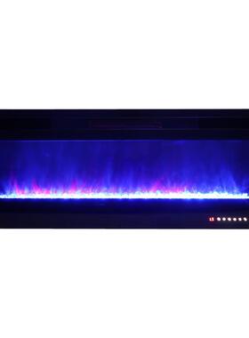 欧美E50英寸嵌入式壁炉壁挂黑色简约超L225D真火家用仿薄取暖壁炉