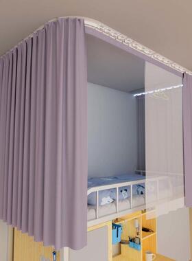 宿加厚上强光铺布u型双轨道舍透气遮光床帘不透光套遮cp#51975床