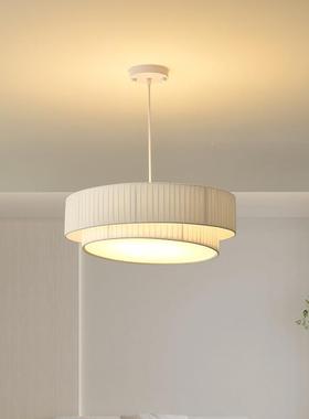 中古法式百褶布艺餐厅吊灯护日风式奶78641油现代简约室卧吧台眼