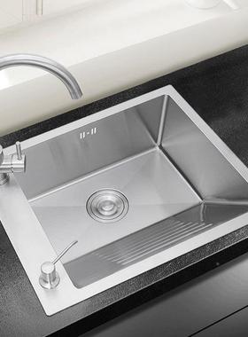 洗衣盆搓板洗阳台不锈钢水42978槽衣池厨房3洗04手工水槽单槽衣带