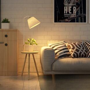 实木落立地灯客283沙发旁边茶厅几简约卧室床头柜置物一体红式台