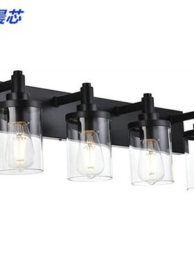 VaitL759壁ightn现代黑色y玻璃灯浴室梳妆台复古镜前灯