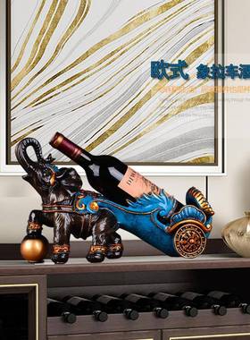 红架摆创件现代餐客厅桌酒摆件欧式意象拉车酒柜装饰品家居xc-001