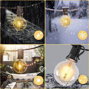 现G40太户阳灯串QPD外防水庭院婚礼圣诞节露货营能氛围led串灯