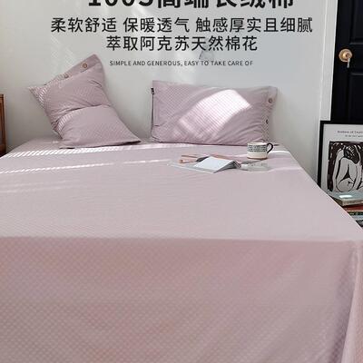 100长支0绒棉纯棉床F96959TS单单件10套贡缎被单紫色单人枕三件套
