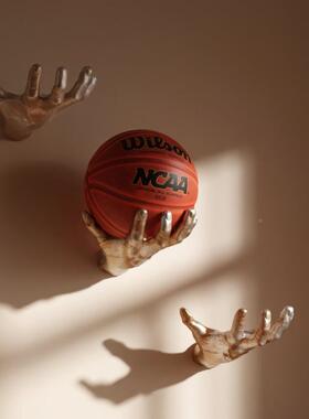 篮球足球球篮球手支架托底座内排托球球藏迷收室装饰摆放球台球座