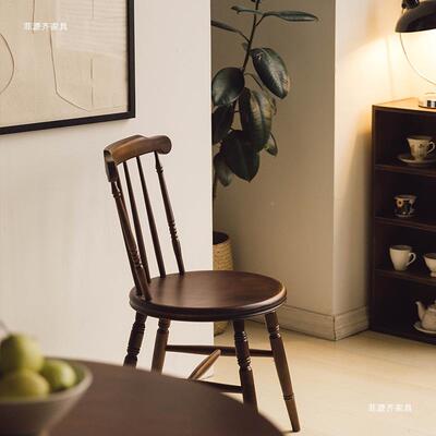 椅IRV日式复古家实木餐椅用简约温莎椅餐厅桌子怀旧vitnage家具
