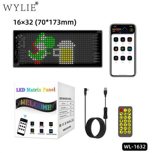 车led显示屏车子后窗玻璃12V性电子走无品牌/柔字屏排全双彩广告