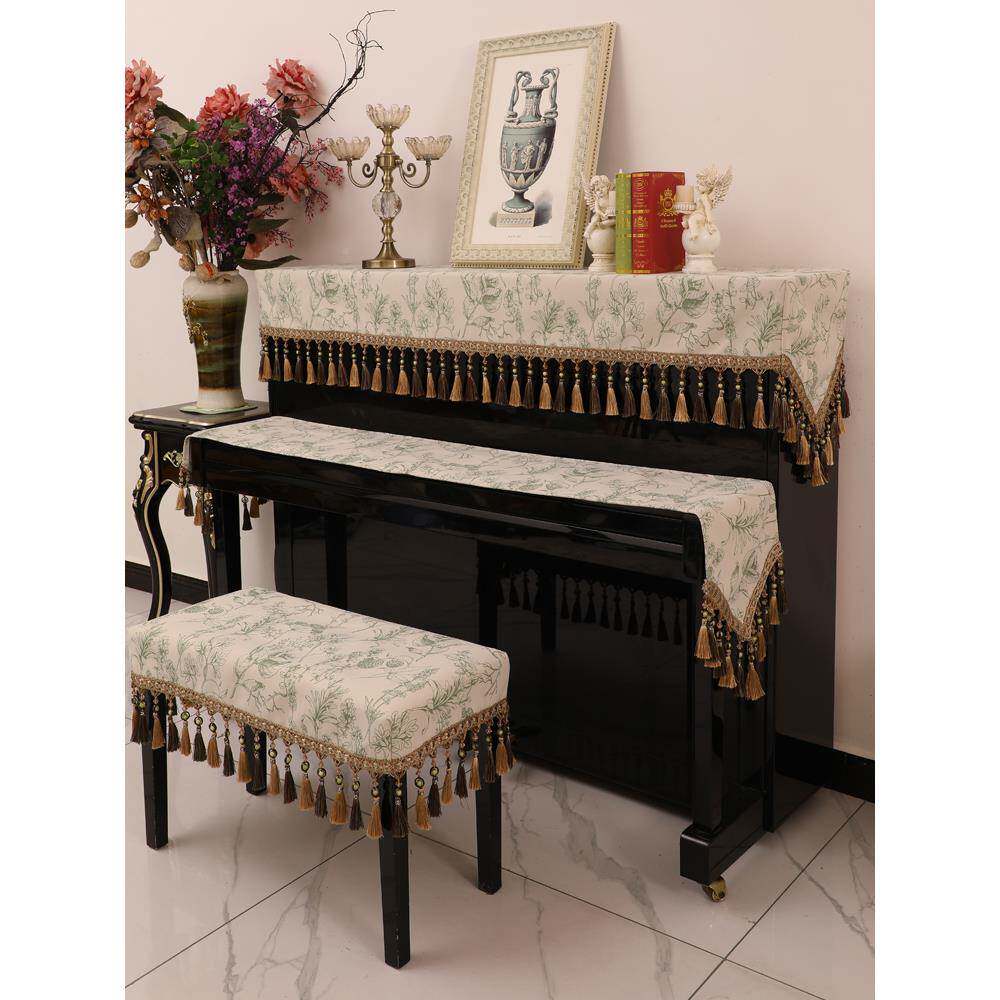 钢琴罩尘罩盖布罩简约美防式轻奢欧式奢华钢式琴套半凳Fhhugqrr罩