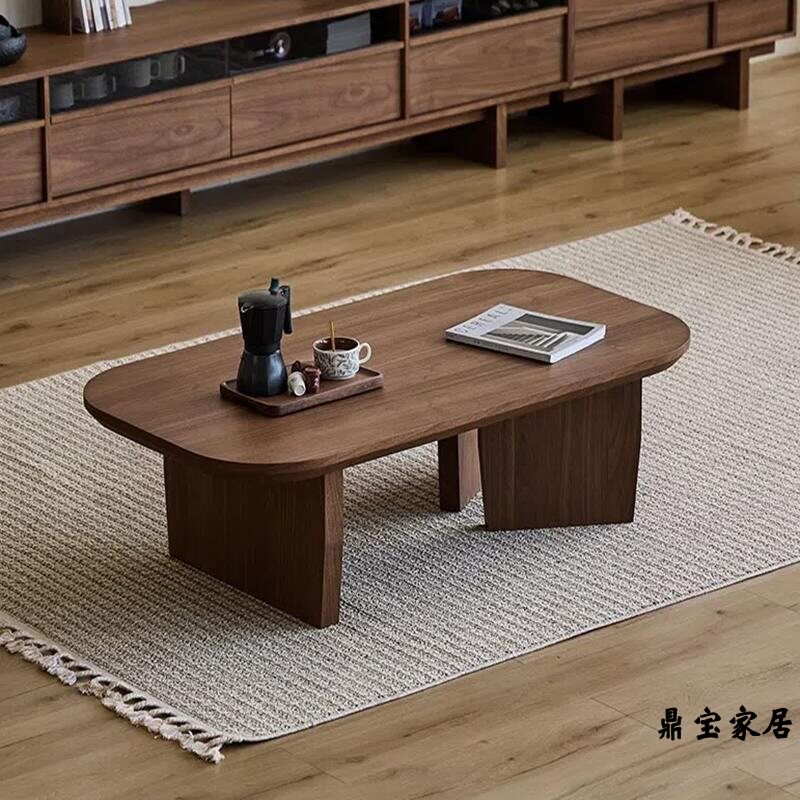 中古实木茶几小户型茶台边桌客厅家用复古民宿原木方形小茶桌矮桌