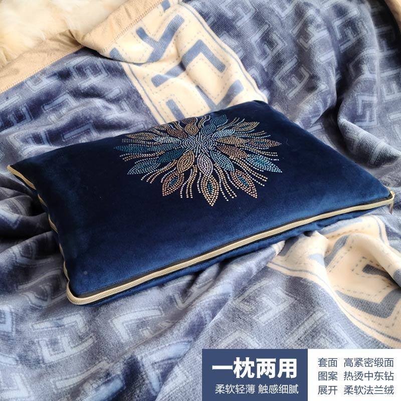 A午9L车载用抱枕一毯被子两秋二合沙发办公WKY室休睡枕头水钻绒轻