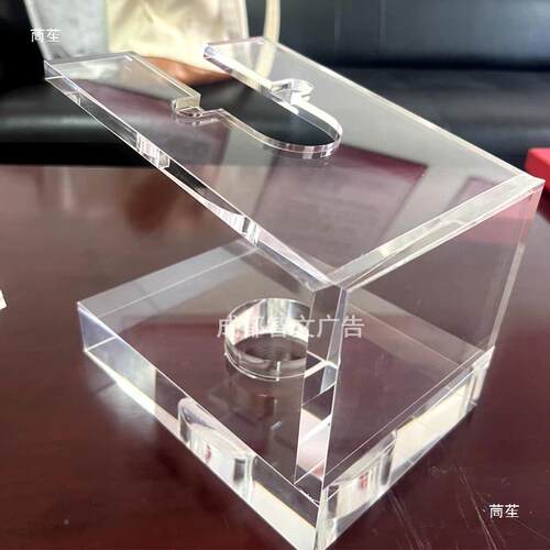 亚纪克力明加厚底座标透准火架炬展示架运动会念品展FQR台罩子log