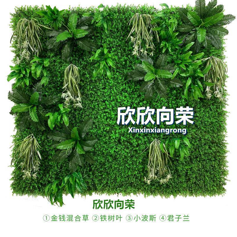 仿绿植料墙背景饰塑绿植墙店面门头709装修人造假草真装坪背景植