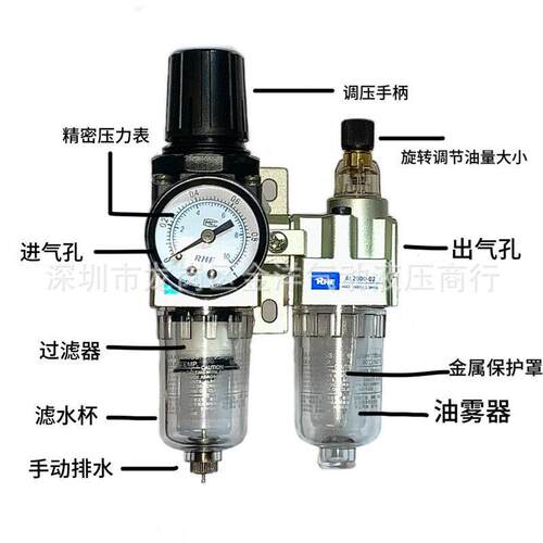 RE人和A系列气源处理H器水油分C离器空气调压过滤油971物器自动排