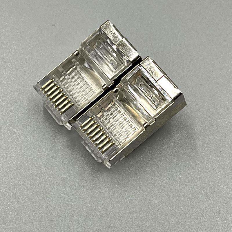 升富康1超五类屏蔽网络水晶头CAT5E铁带壳屏997蔽网线水晶头000个