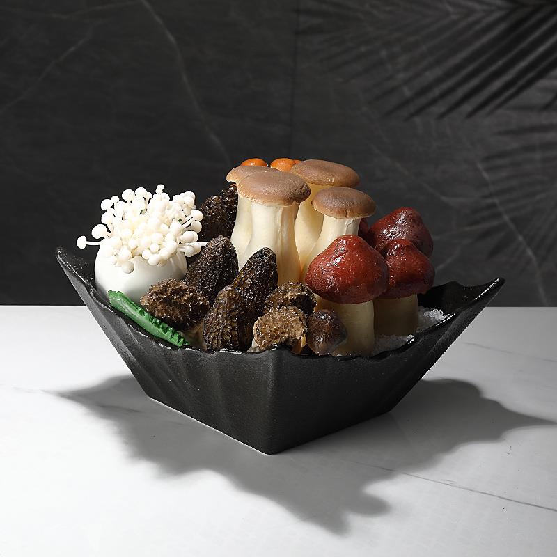 磨砂瓷碗家用RHF商用水陶盘果菜盘海鲜素菜拼盘大号异形收碗纳餐