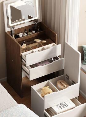 卧室代简约翻盖小户型多功可能带纳凳床现头柜收化妆ZVT桌一体收