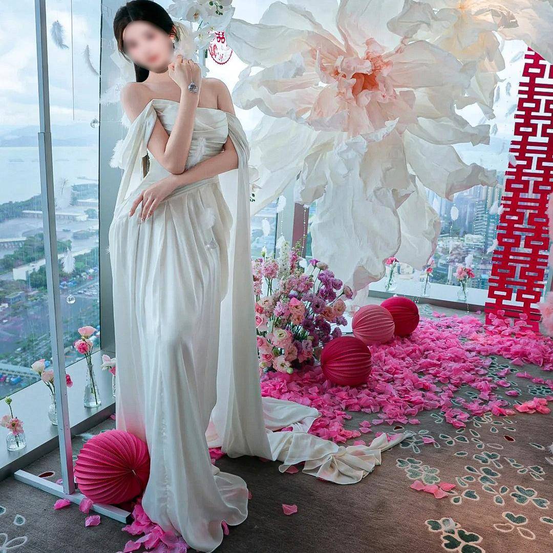 粉色婚礼巨型纸艺花房婚布大纸花订婚置大型仿真花塑美婚庆1231装