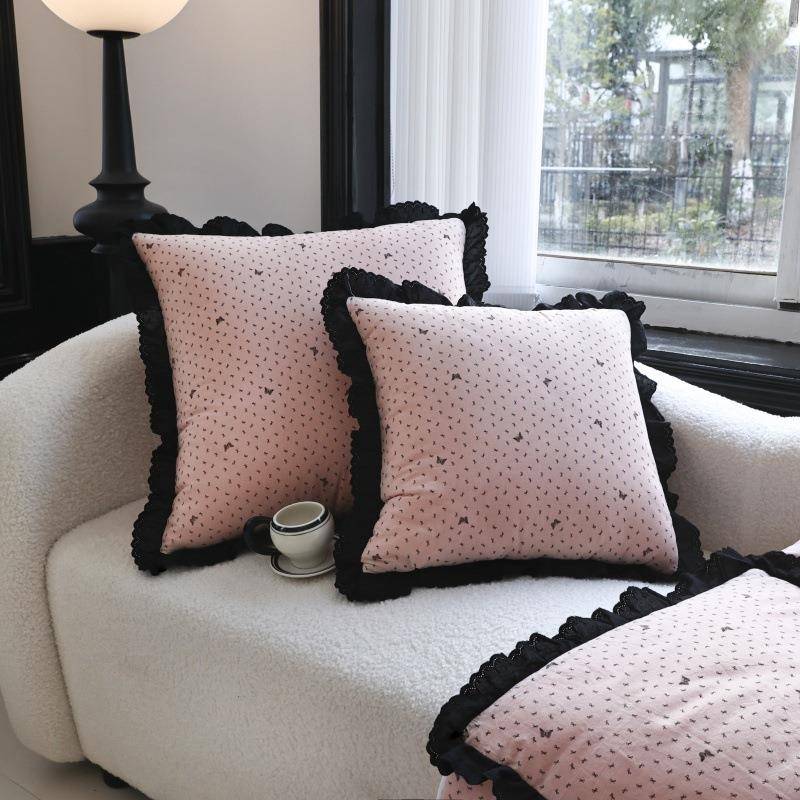 新款全棉水69860154洗抱棉式花边睡枕被二合一沙发靠垫被办公室午