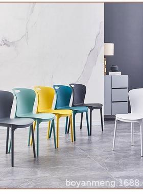 塑料椅小耳朵餐椅可摞叠餐厅子用椅轻议奢靠背椅学习椅吧D-354159