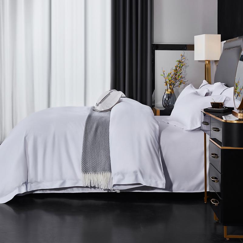 纯色磨店件套专用白色宾四馆床上用品三件毛酒套被套LuoFeiNi民宿