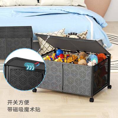 儿艺童玩具收纳车折叠防置尘物316架衣服储物箱铁整理收纳架可子