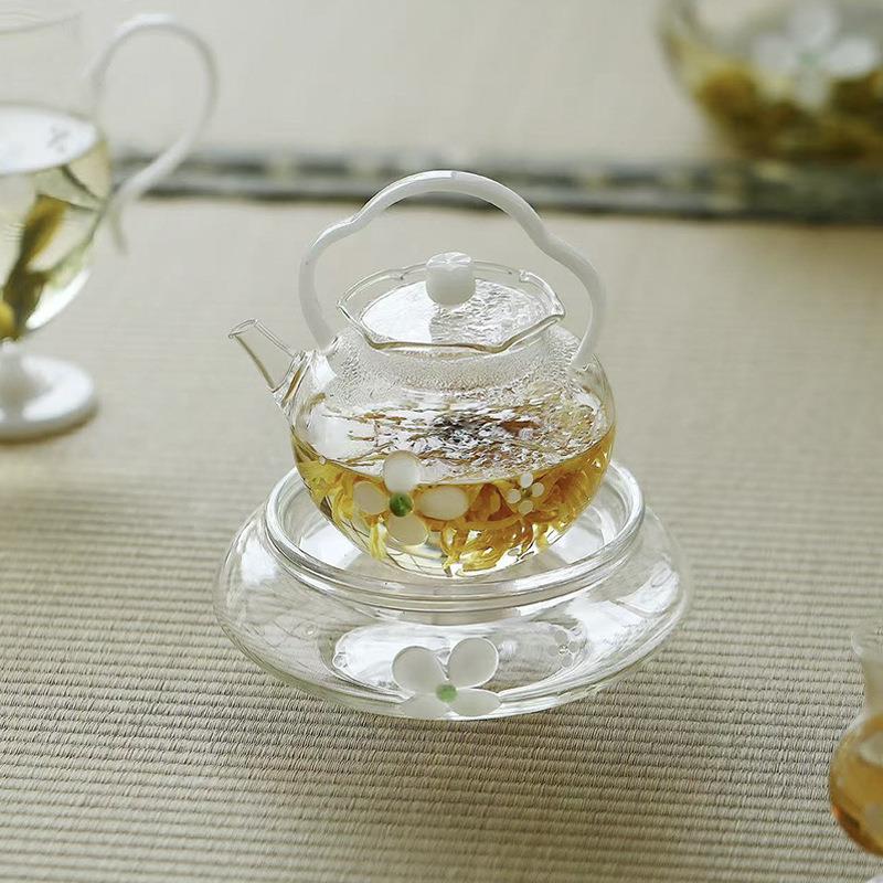 宜室茶话花屿玻璃壶承泡台水茶承储日小清新茶壶托盘蓄hy-yqhc水图片