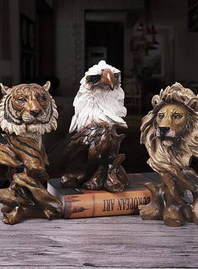 家居创意仿鹰木根J808、J8动物头像老品头摆件复古办公开业乔迁礼