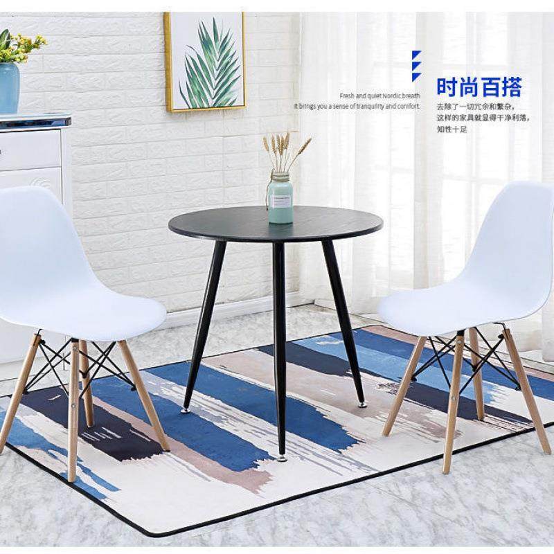 伊姆斯家GJK用圆桌实木北小欧简约阳台圆桌咖奶茶店椅啡小子洽谈