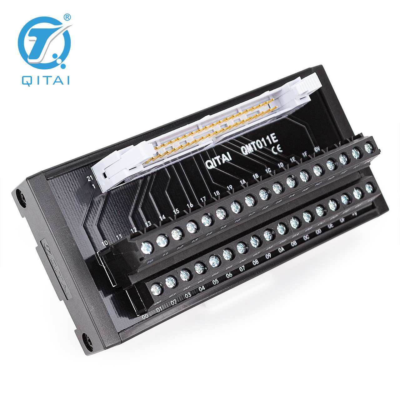 32位qitai端子台通用QMT011E电源滤波器保险端子台牛角座