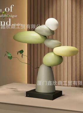 艺术级客厅旁电视柜边落大型摆件轻奢时来PXX运转高地艺