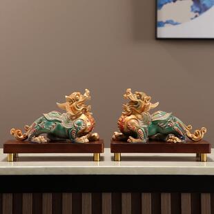 中福字JY-007装乔迁礼客套厅玄关案台电视新柜麒式麟组合摆件瑞兽