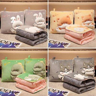抱枕被两用公室子午睡枕折头办叠毯子二合一汽车靠枕车厂家直供用