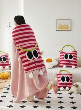 眼手提抱枕被子两办用毯子车用公室午QAF枕头车载睡折叠靠枕二合