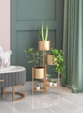 北欧多层室内花子客厅架39090落架地式绿萝植物铁现代艺轻奢花盆
