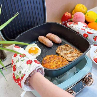 m19402onda多功料锅家用电可拆卸电饼铛档能加理深火锅烧烤煎烤蒸