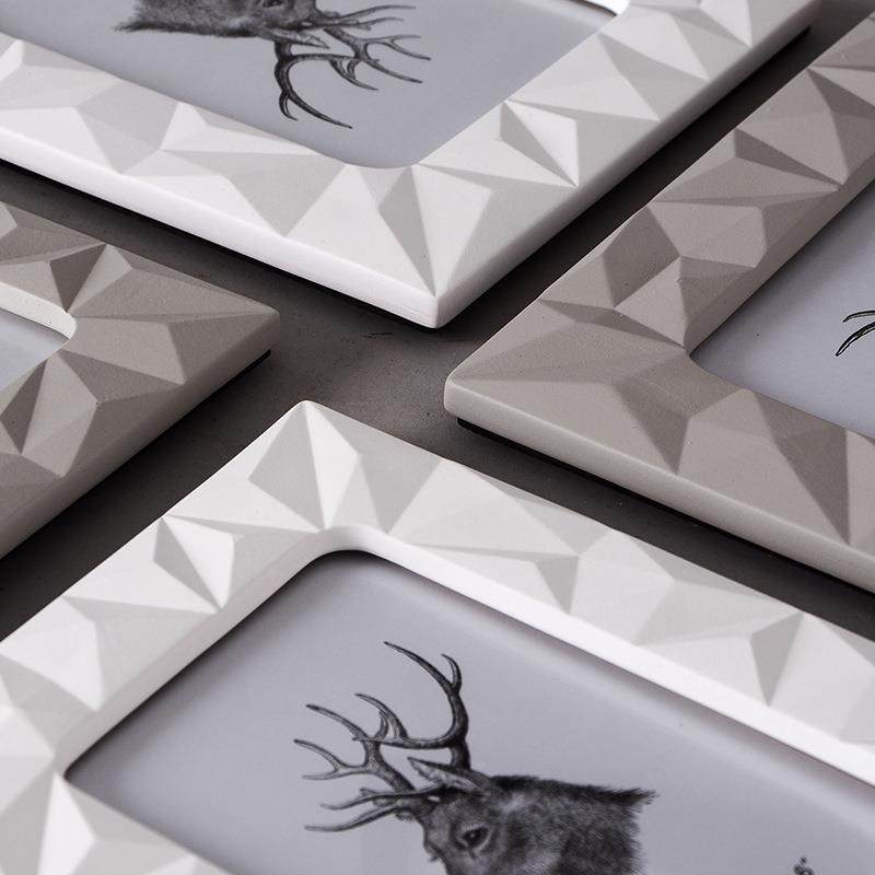 现代简约OXI陶瓷相件框几何北欧风格厅样饰板客房家居摆相框摆台