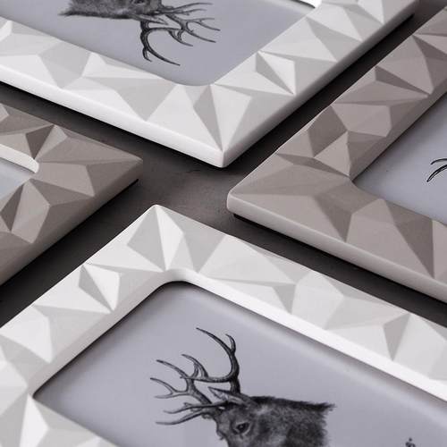 现代简约OXI陶瓷相件框几何北欧风格厅样饰板客房家居摆相框摆台