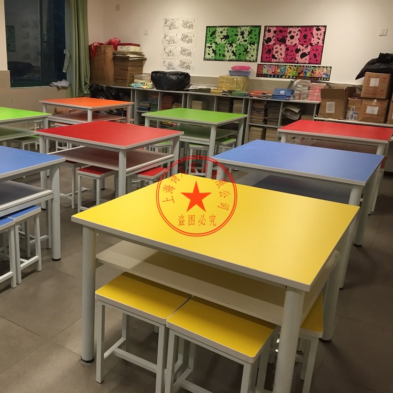 中小学生课桌椅托管班桌椅辅导培训班桌椅双O人条形桌暑假补习班