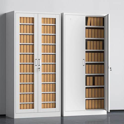 钢工文件制柜铁皮柜办公室档案柜凭证柜家锁wjg01用书柜加厚员带