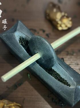青石碾药子唐代宋代茶石头小石臼捣药臼碾压茶器盘茶粉茶F98J7S7H