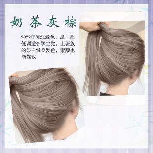 黑茶灰色染发剂自己在家染泡泡沫植物牌天然无刺激纯染发膏女