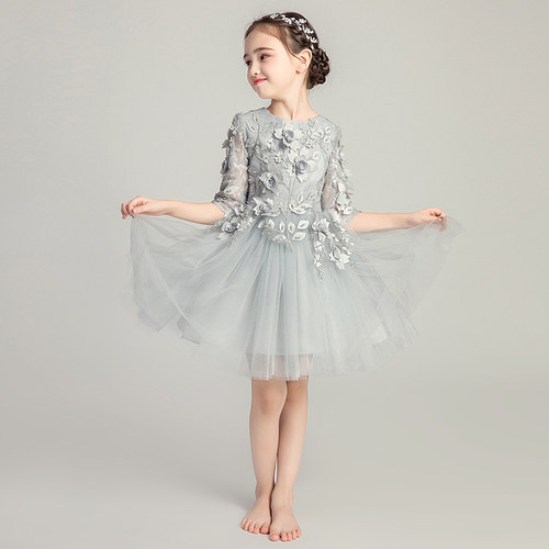 儿童晚礼服女童婚纱裙蓬蓬裙小花童公主裙钢琴演出服大童生日洋气