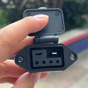 新国标电动车锂电池2+4电源线1平方充电器转换插头输出线